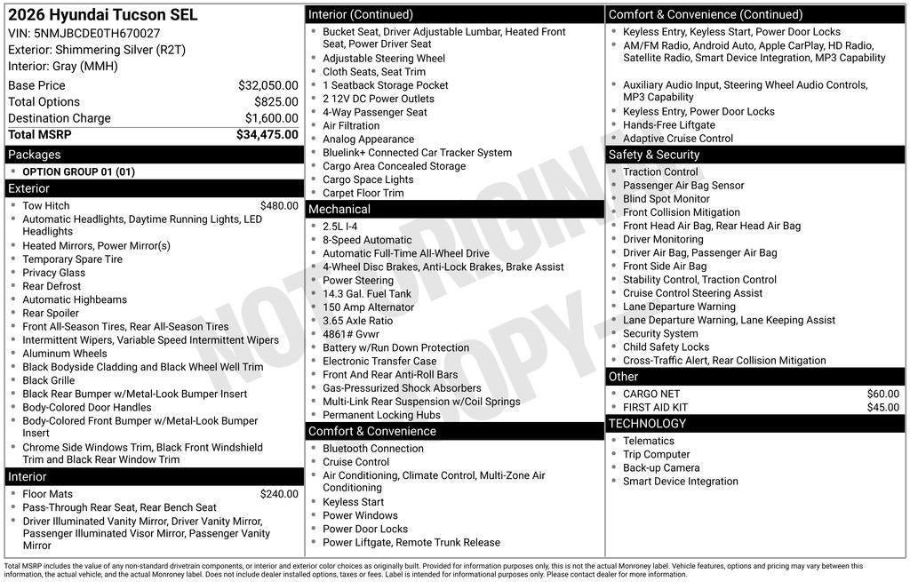 2026 Hyundai TUCSON SEL AWD