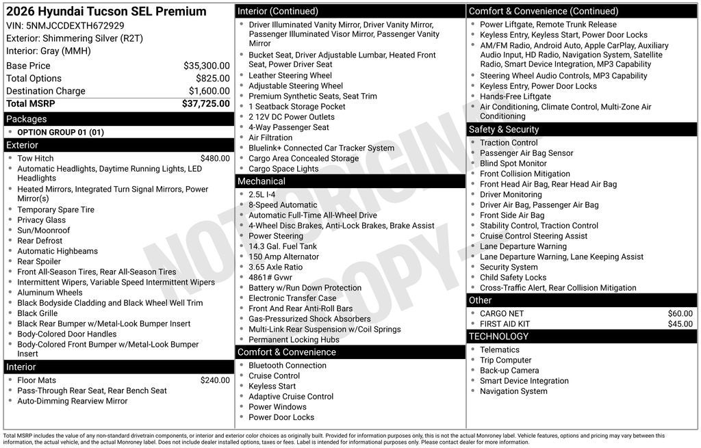 2026 Hyundai TUCSON SEL Premium AWD