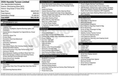 2026 Hyundai TUCSON Limited AWD
