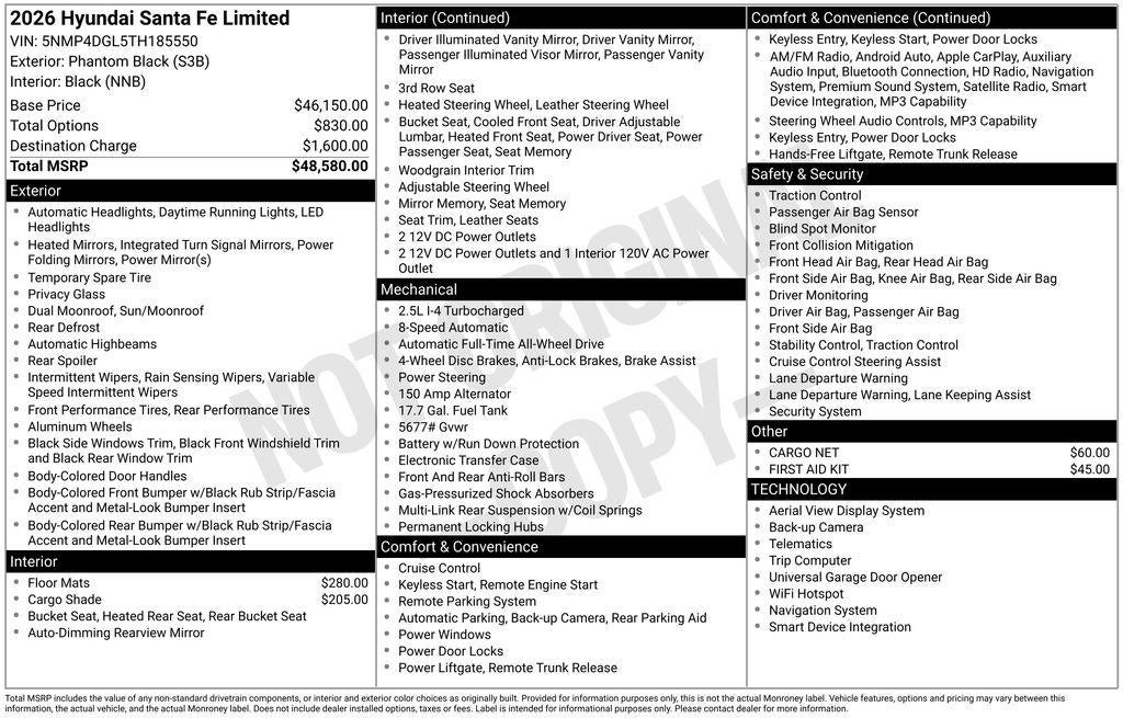2026 Hyundai SANTA FE Limited AWD