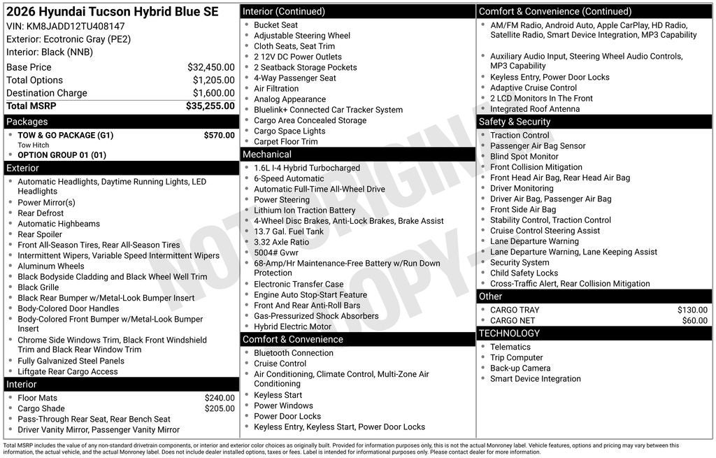 2026 Hyundai TUCSON HYBRID Blue