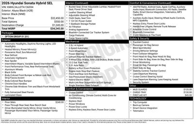 2026 Hyundai SONATA HYBRID SEL