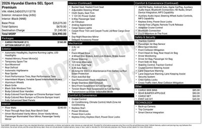 2026 Hyundai ELANTRA SEL Sport Premium