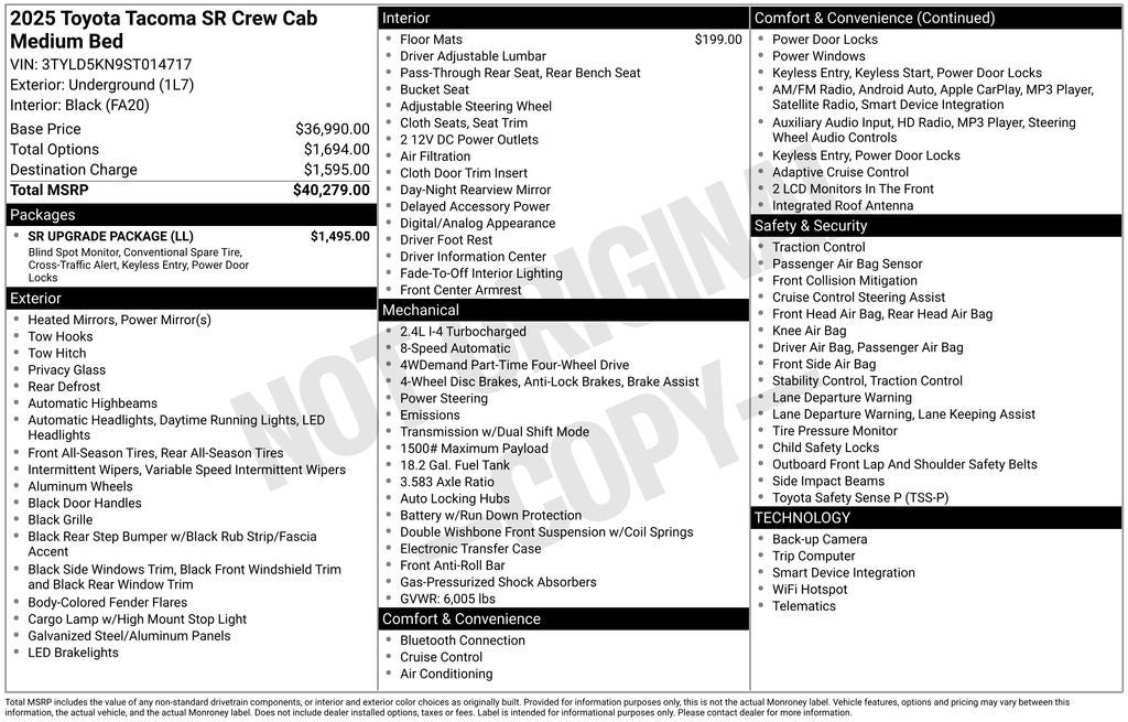 2025 Toyota TACOMA SR SR