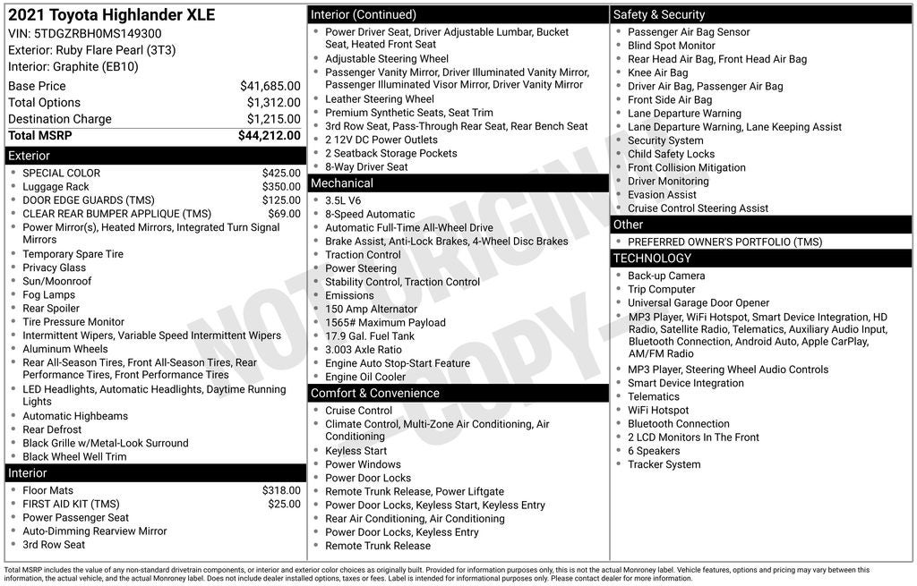 2021 Toyota Highlander XLE