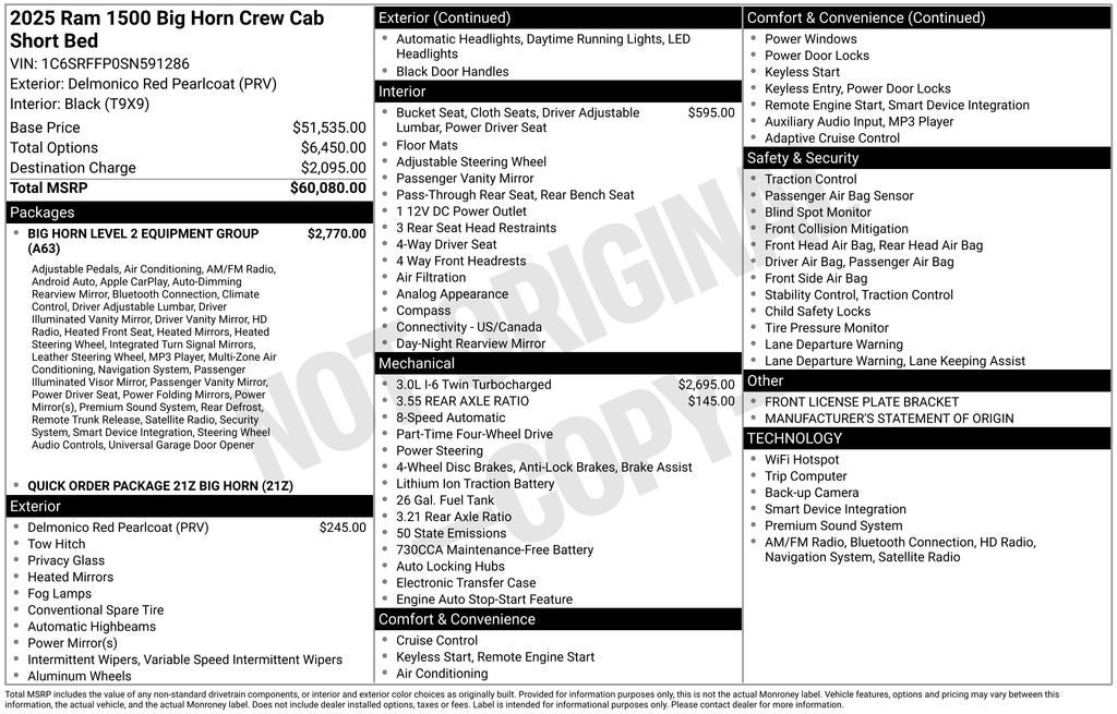 2025 RAM 1500 Big Horn/Lone Star
