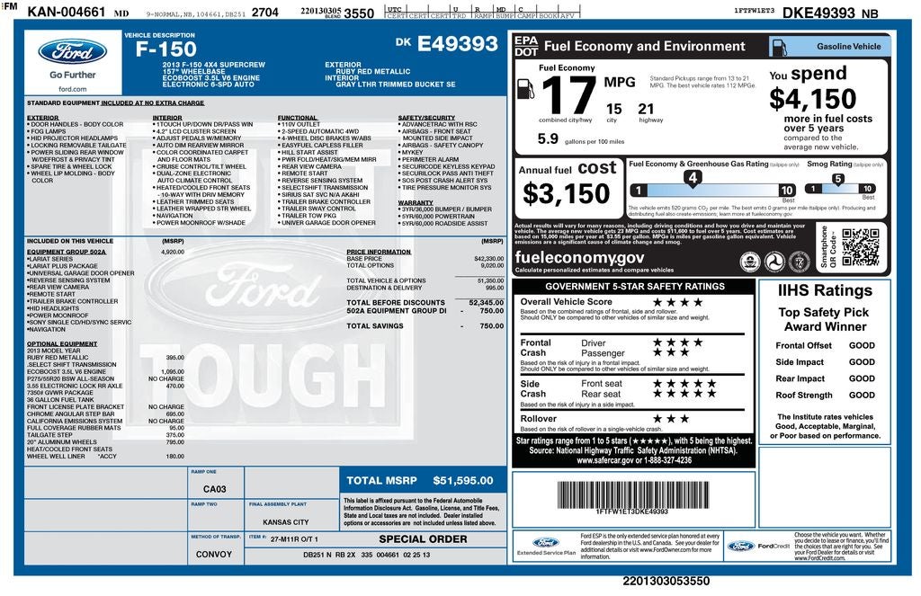 2013 Ford F-150 Lariat