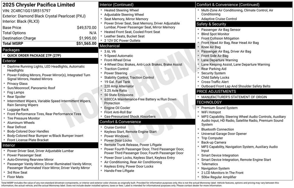 2025 Chrysler Pacifica Limited