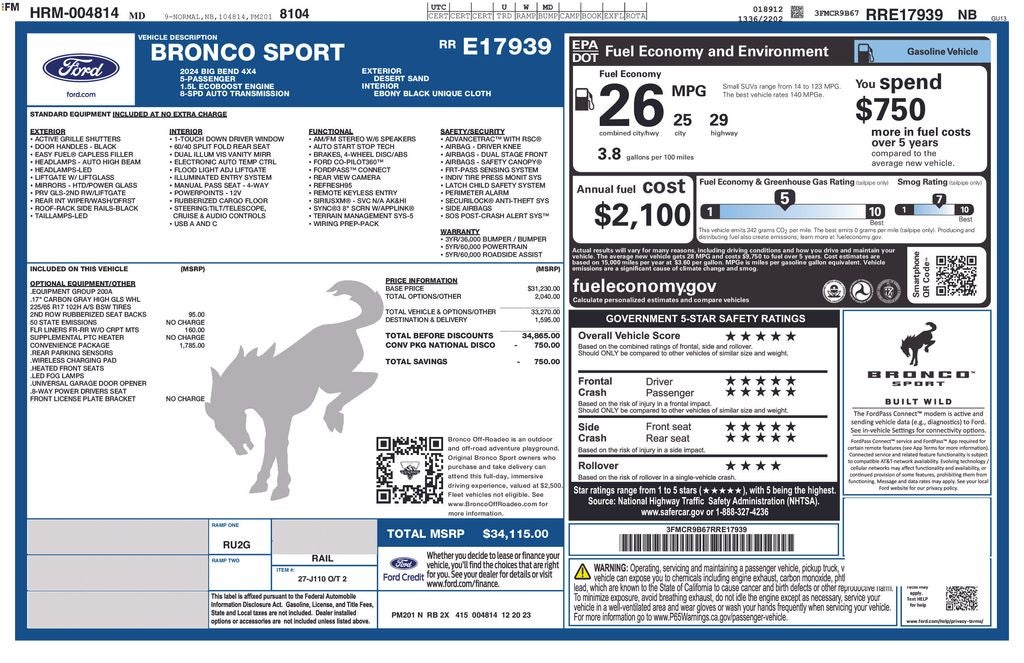 2024 Ford Bronco Sport Big Bend