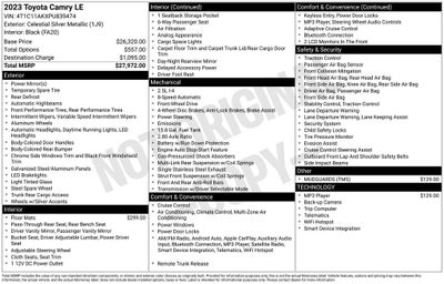 2023 Toyota CAMRY LE