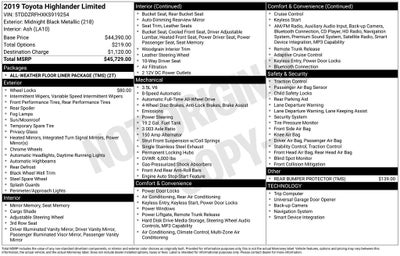 2019 Toyota HIGHLANDER Limited