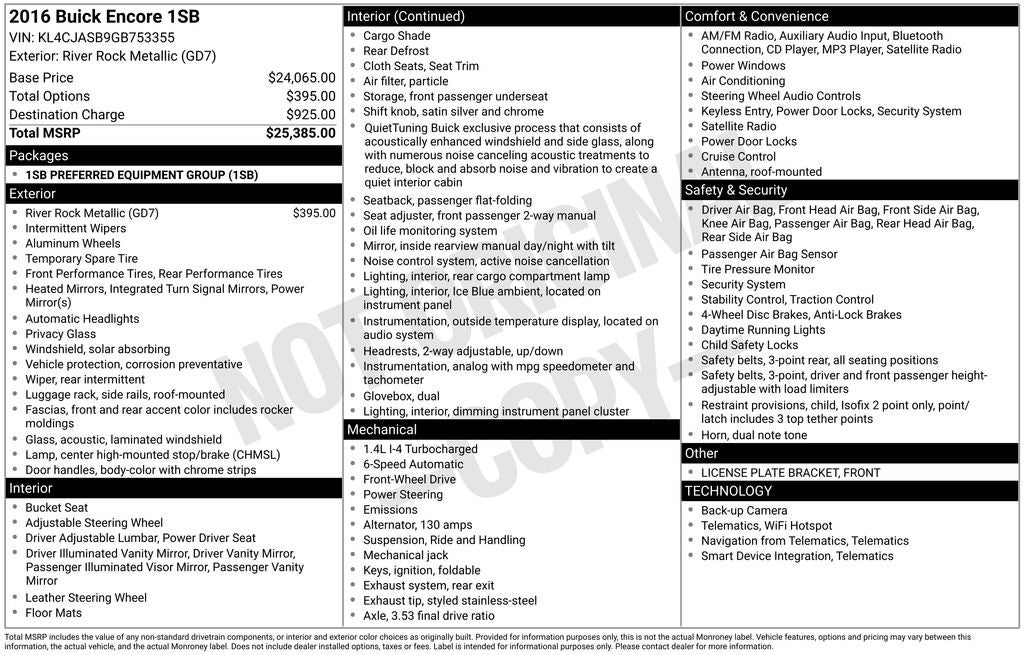 2016 Buick Encore Base