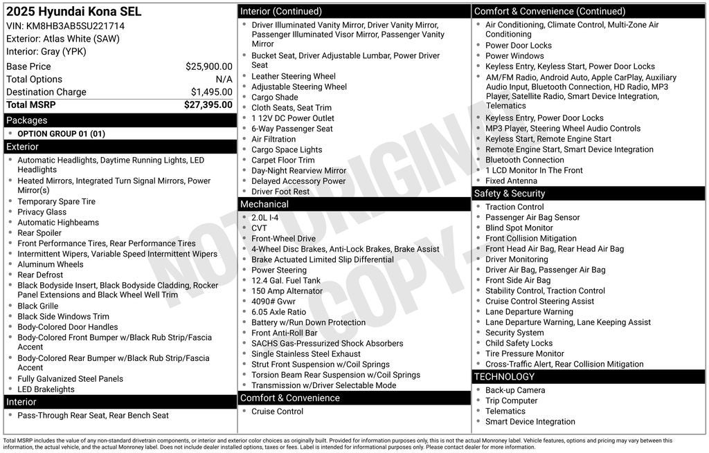 2025 Hyundai KONA SEL